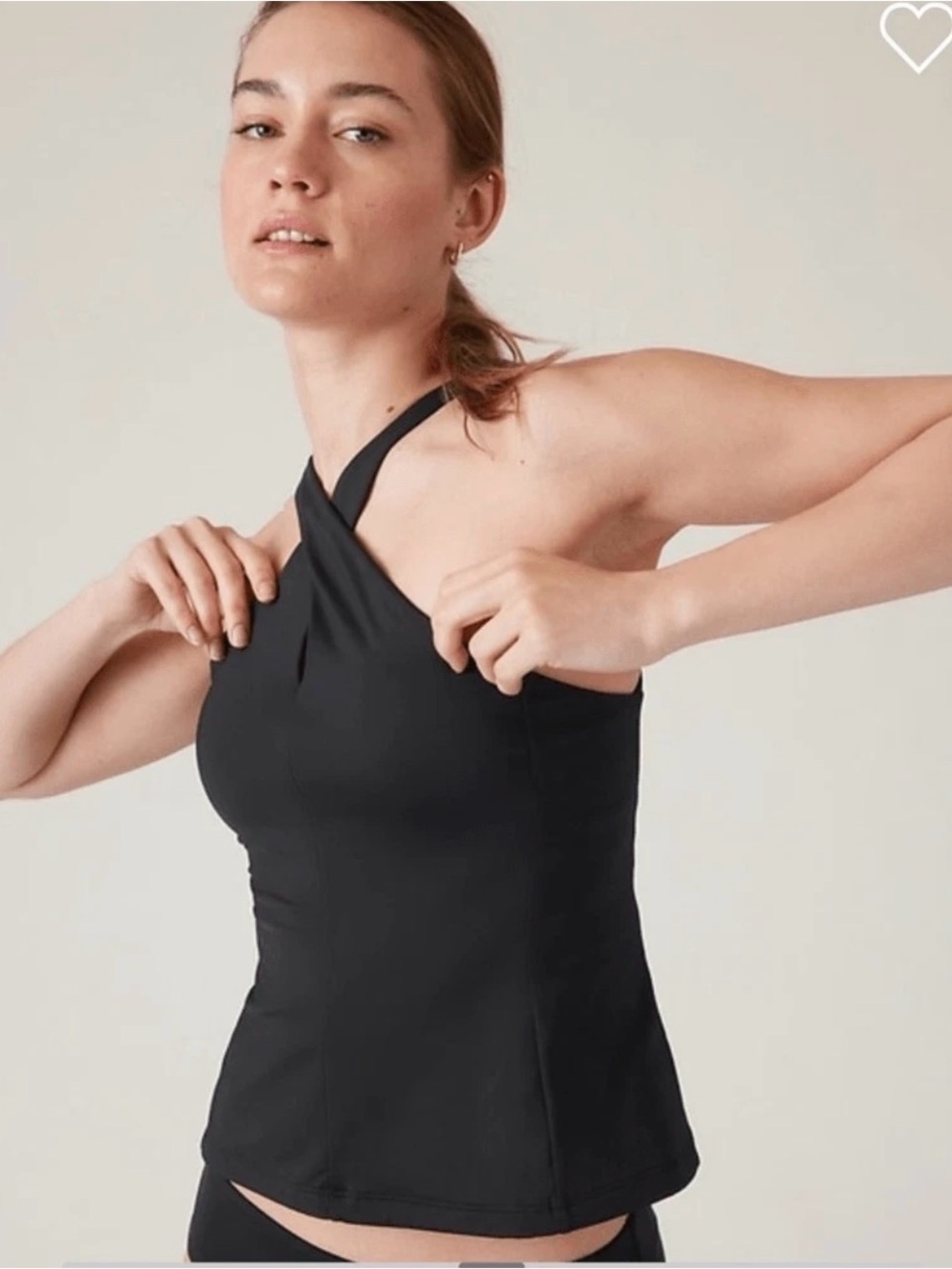 Athleta Black Twist-Halter One-Piece Swim Suit